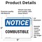 Signmission Combustible, 5 in W x Rectangle, Vinyl Decal OS-2PACK-NS-D-35-L-10723 - alternate 2